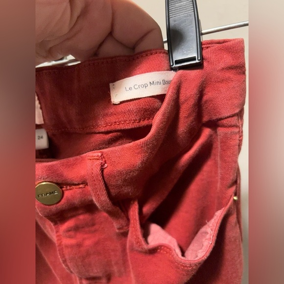 Frame Denim Women's Red Le Crop Mini Boot Jeans Size 24 - Picture 9 of 10